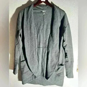 Eddie Bauer Gray Sweatshirt Cardigan - Medium